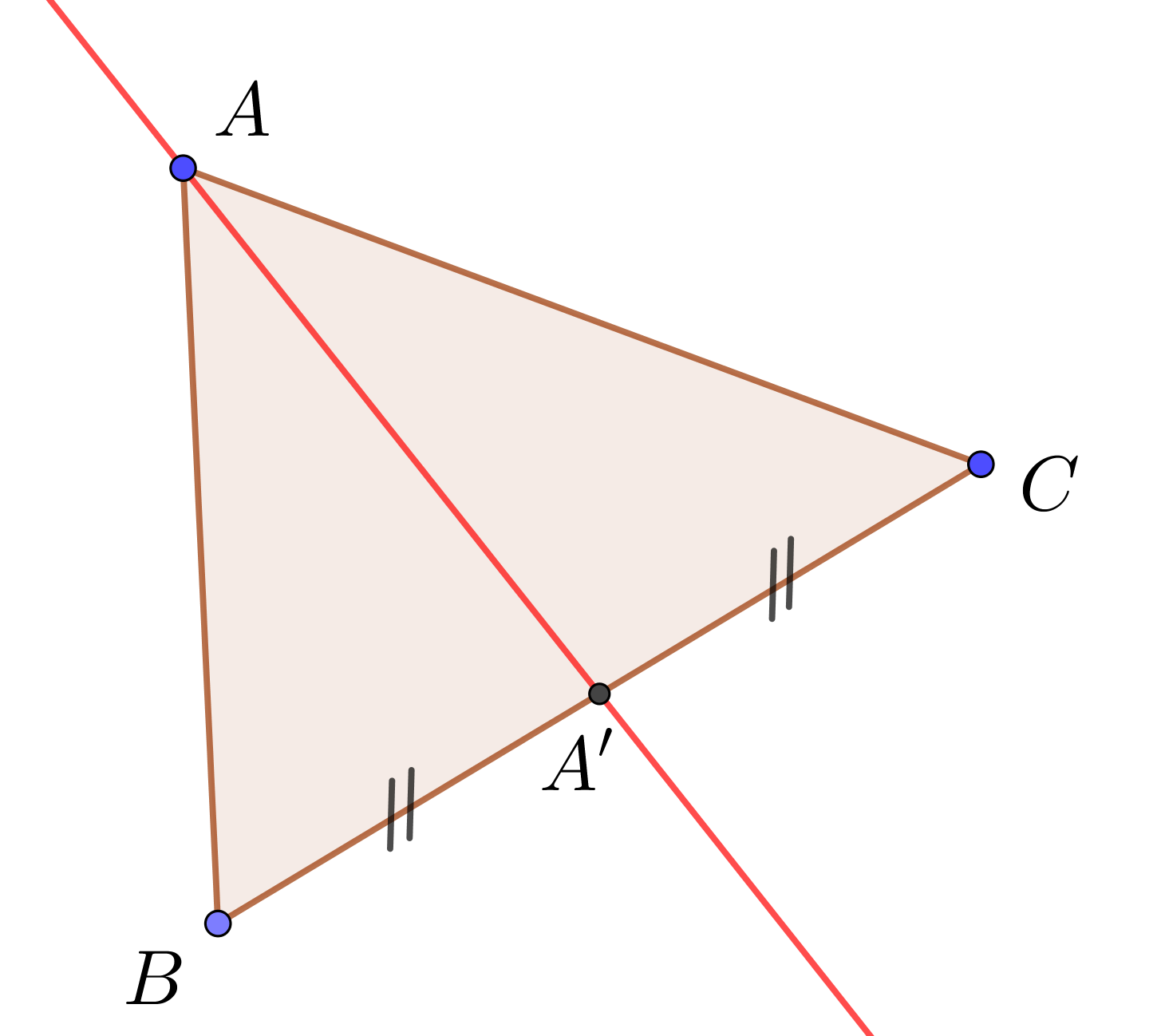 point de rencontre des medianes dans un triangle